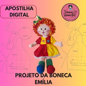 Imagem de capa para o Ebook Apostilha Digital Boneca Emília Semi articulada