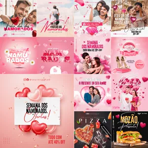 Imagem de capa para o Ebook Mini Pack Dia dos Namorados - Editável Direto no Canva 17 Artes 