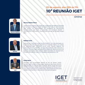 Imagem de capa para o Evento online 10ª Reunião IGET