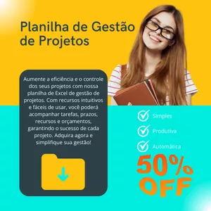 Imagem de capa para o Curso online Planilha Excel de Gestão de Projetos