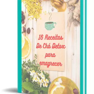 Imagem de capa para o Ebook 16 receitas de chá detox para emagrecer