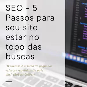 Imagem de capa para o Ebook SEO - 5 Passos para seu site estar no topo das buscas