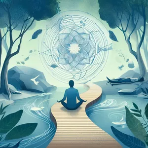 Imagem de capa para o Ebook Caminhos para a Calma: 10 Práticas Transformadoras para Superar a Ansiedade 