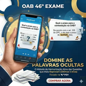 Imagem do curso Flashcards OAB 46: Ocultando a Reprovação – Memorize os Detalhes Fatais da FGV (Método Cloze)