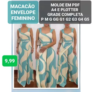 Imagem de capa para o Ebook MOLDE EM PDF MACACÃO ENVELOPE FEMININO