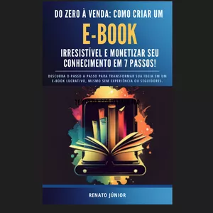 Imagem de capa para o Ebook 📘 Do Zero à Venda: Como Criar um E-book Irresistível e Monetizar Seu Conhecimento em 7 Passos Descubra o passo a passo para transformar sua ideia em um e-book lucrativo, mesmo sem experiência ou seguidores.