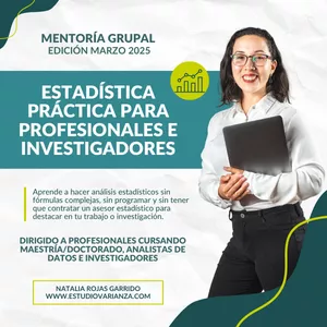 Imagen de portada para Curso online Edición Marzo 2025 - Mentoría Grupal y Curso de Estadística Práctica Para Profesionales e Investigadores