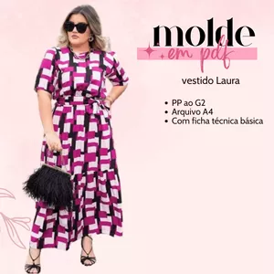 Imagem de capa para o Ebook molde vestido Laura
