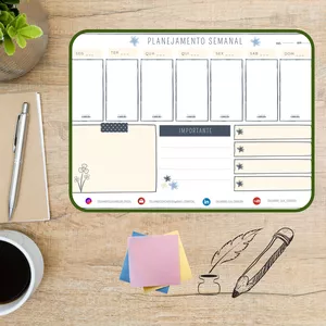 Imagem de capa para o Curso online Planner semanal - layout fundo branco amarelo flores