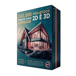Imagem de capa para o Ebook 245 Mil Projetos Plantas Baixa Casas AutoCad 2D e 3D