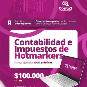 Imagen de portada para Curso online Contabilidad e impuestos en Hotmart / Colombia 📊🇨🇴