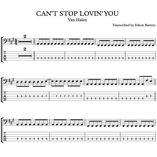 Can T Stop Lovin You Van Halen Bass Score Tab Lesson Edson Renato Vitti Barreto Learn A New Skill Images Icons Pictures Hotmart