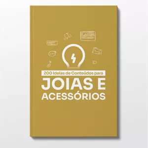 Imagem de capa para o Ebook Guia com 200 Ideias de Conteúdos para Joias e Acessórios