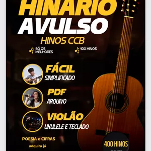 Imagem de capa para o Ebook 400 HINOS AVULSOS CCB 786 pág. de CIFRAs: Violão, ukulele, teclado