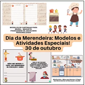 Imagem de capa para o Ebook Dia da merendeira: Modelos e atividades especiais! 30 de outubro