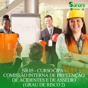 Imagem de capa para o Curso online NR 05 - CURSO CIPA - COMISSÃO INTERNA DE PREVENÇÃO DE ACIDENTES E DE ASSÉDIO ( GRAU DE RISCO 2)