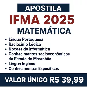 Imagem de capa para o Ebook Apostila IFMA 2025 - Professor Matemática
