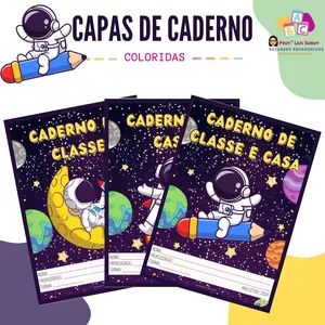 Imagem de capa para o Ebook Capas coloridas de cadernos - Divisões por matérias 