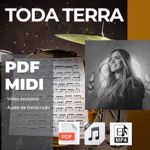 Imagem de capa para o Ebook Partitura de Bateria - Música: Toda Terra (Ao Vivo)