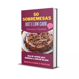 Imagem de capa para o Ebook 50 Sobremesas Diet e Low Carb