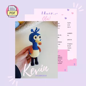 Imagem de capa para o Ebook PDF- Receita amigurumi Kevin, a narceja