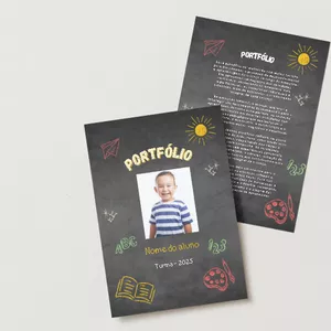 Imagem de capa para o Ebook Modelo de portfólio educação infantil - versão quadro negro