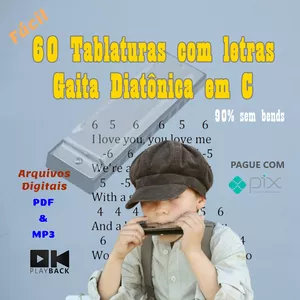 Imagem de capa para o Ebook 60 Tablaturas para Gaita Diatônica