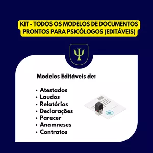 Imagem de capa para o Ebook KIT - Todos os Modelos de Documentos Prontos Para Psicólogos (Editáveis)
