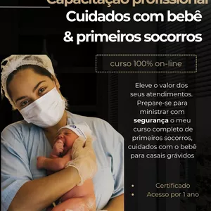 Imagem de capa para o Evento online Capacitação em cuidados com o bebê e primeiros socorros
