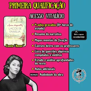 Imagem de capa para o Curso online UERJ 2026 — OBRA 1ª QUALIFICAÇÃO (CLARICE LISPECTOR)