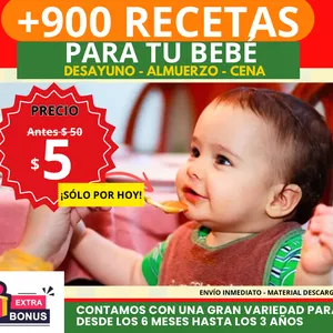 Imagen de portada para Curso online +900 Recetas para tu bebé 👶 