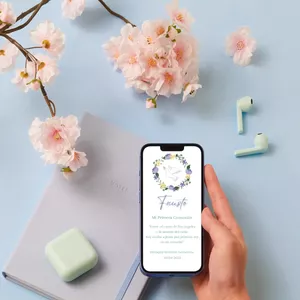 Imagen de portada para Ebook Plantilla Estampita para Comunión 100% Editable en Canva
