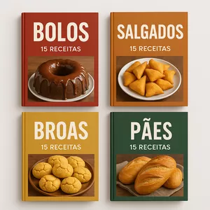 Imagem de capa para o Ebook 60 Receitas de padaria + Planilha de  custos