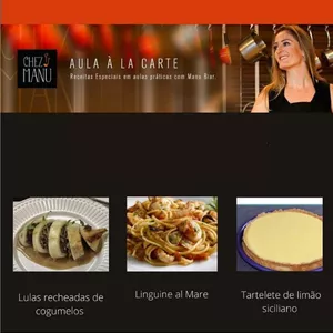 Imagem de capa para o Curso online Aula À La carte - Lulas recheadas com cogumelos Linguini al Mare Tartelete de limão siciliano
