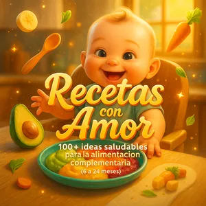 Imagen de portada para Ebook Recetas con Amor 100 ideas saludables para la alimentación complementaria 6 a 24 meses