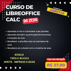Imagem de capa para o Curso online Curso de LibreOffice Calc