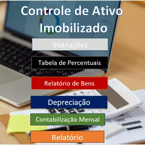 Imagem de capa para o Ebook Planilha Controle de ativo Imobilizado, Calculo da Depreciação e Contabilização