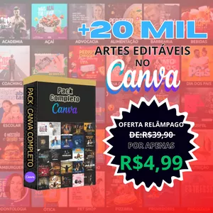 Imagem de capa para o Curso online Pack Canva Completo