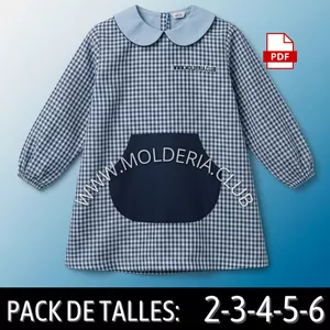 Imagen de portada para Curso online Molde Patrón Guardapolvo Ranglan para Jardín Kinder