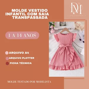Imagem de capa para o Ebook MOLDE VESTIDO INFANTIL TRANSPASSADA