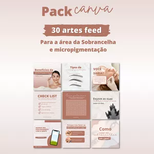 Imagem principal do produto Pack Canva para Designer de Sobrancelhas/Micropigmentação