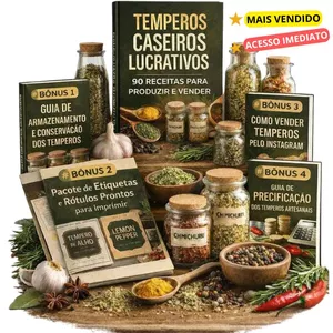 Imagem de capa para o Ebook Temperos Caseiros Lucrativos - Completo