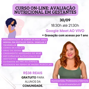 Imagem do curso AVALIAÇÃO NUTRICIONAL EM GESTANTES