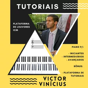 Imagem de Plataforma de Tutoriais de Louvores - Piano ICM - Victor Vinícius criado por Victor Vinícius - Ensino Musical na hotmart