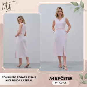 Imagem de capa para o Ebook Conjunto Regata e Saia Midi Fenda Lateral