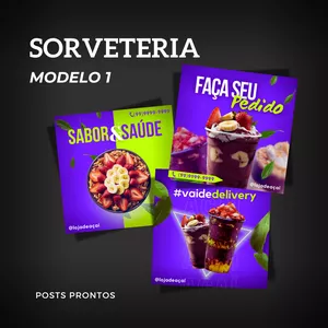 Imagem de capa para o Ebook Pack Sorveteria | 1 (Post Instagram)