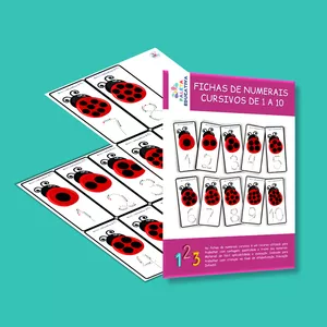 Imagem de capa para o Ebook FICHAS DE NUMERAIS CURSIVOS 1 A 10