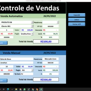 Planilha controle de Vendas com Relatórios