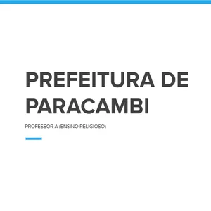Imagem de capa para o Ebook PREFEITURA DE PARACAMBI - PROFESSOR A (ENSINO RELIGIOSO)
