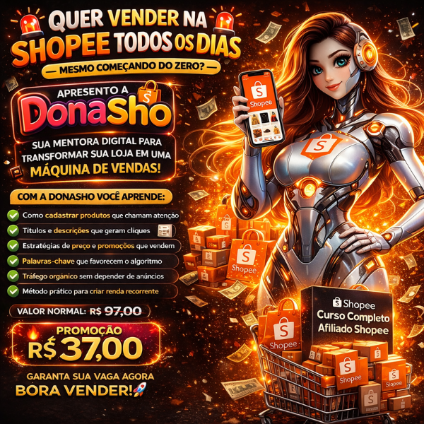 Imagem do curso Afiliado Shopee do Zero Método DonaSho para Vender Todos os Dias
